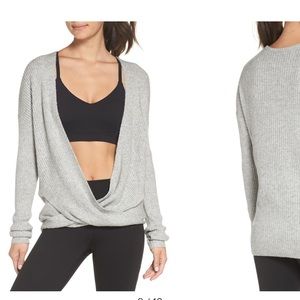 Zella cross wrap sweater in grey